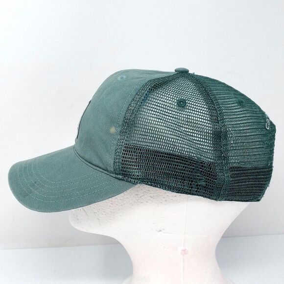Carhartt Green Mesh Snapback Distressed Workwear Snapback Hat Cap - Picture 4 of 10